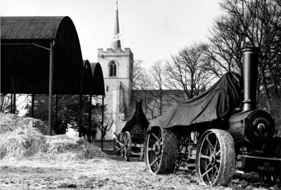 Retired Steam Threshers at Thorley, Herts, 1930s (Card)